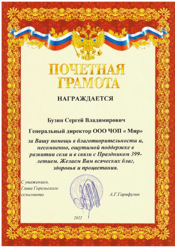 Глава Горельского сельсовета, 2022